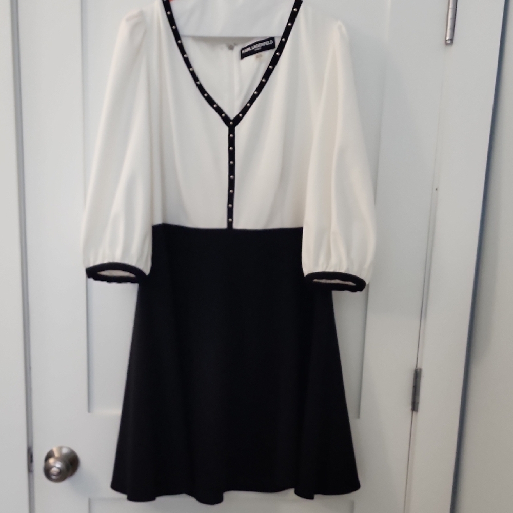 Karl Lagerfeld Black and White Mini Dress